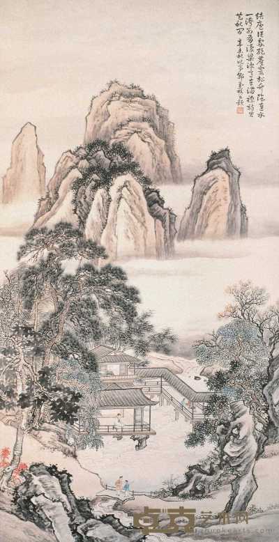 郭兰枝 辛未（1931）年作 山水 立轴 132×67cm